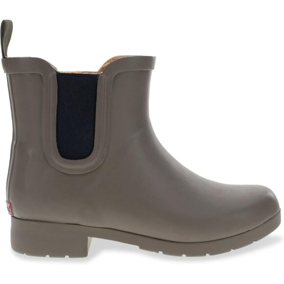 Women’s Brown Waterproof Plush Lined Slip On Rain Ankle Slim Chelsea Boots - Picture 6 of 13